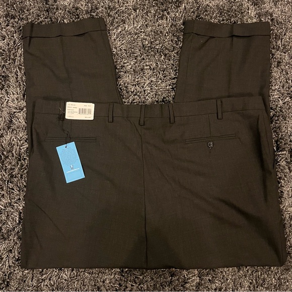 NWT WESTPORT MEN’S BIG AND TALL DARK GREY PLEATED WOOL PANTS - Picture 3 of 5